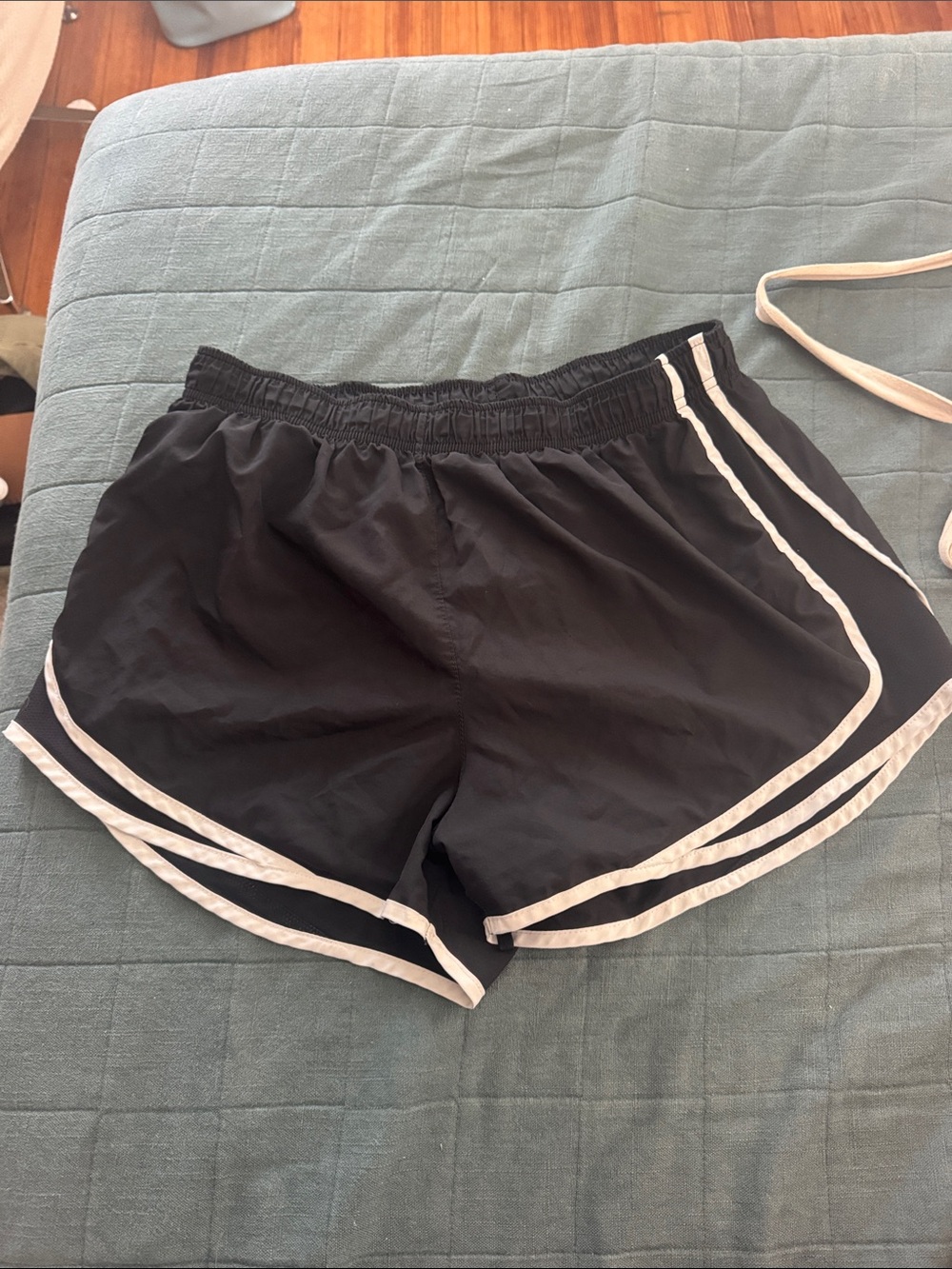 Nike Black Athletic Runner Shorts with White Trim